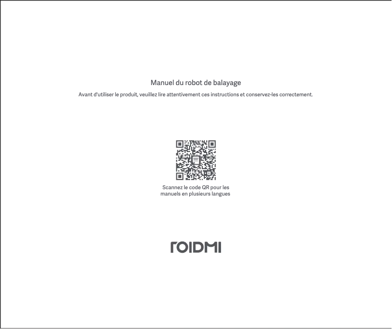 Page 1 de la notice Manuel utilisateur Roidmi EVE MAX