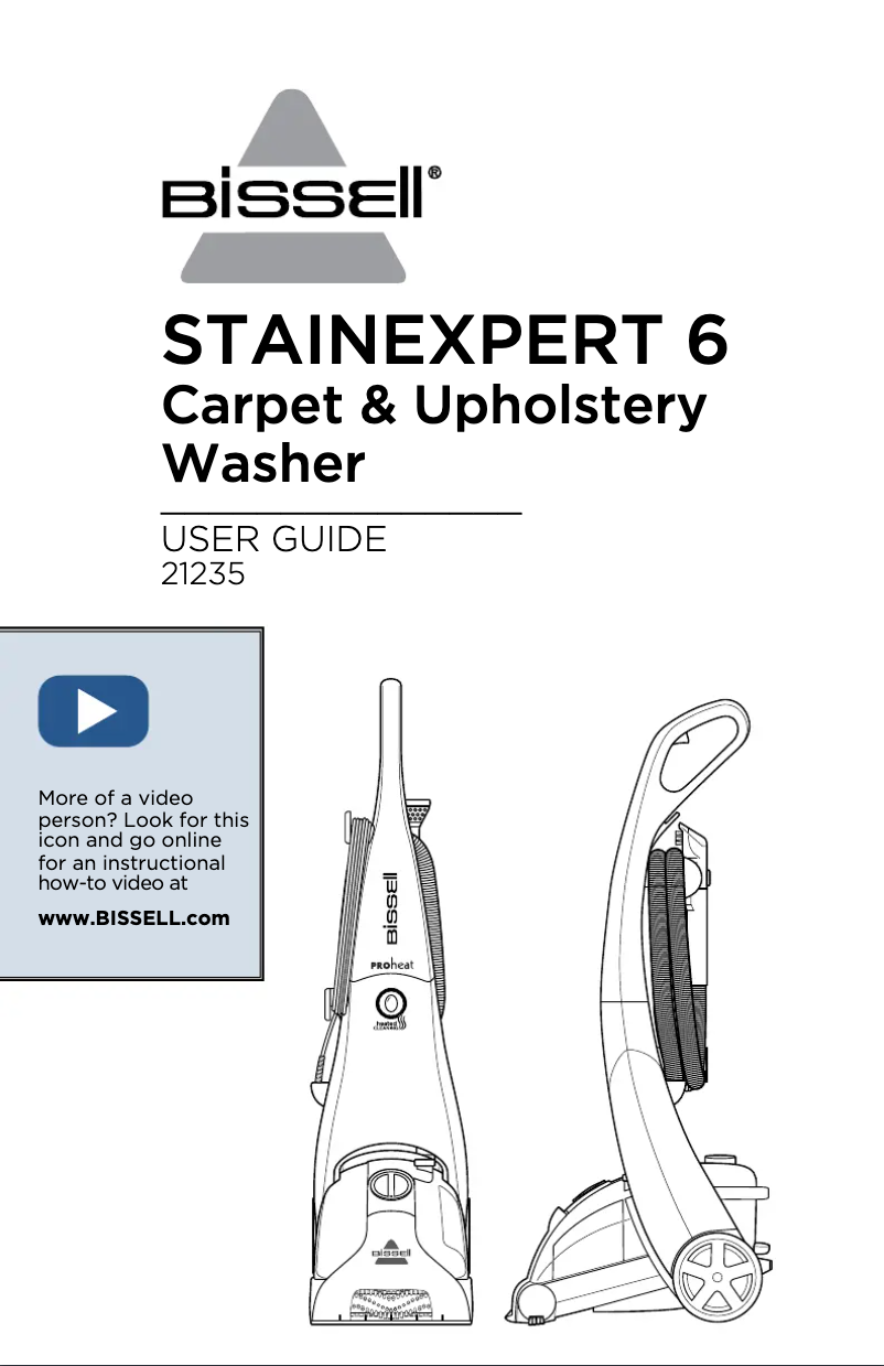 Page 1 de la notice Manuel utilisateur Bissell StainExpert 6