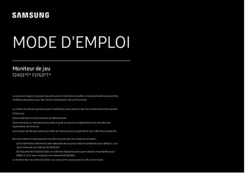 Page 1 de la notice Manuel utilisateur Samsung F24G35TFWU