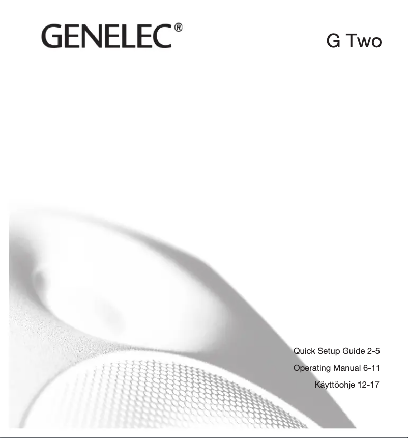 Page 1 de la notice Manuel utilisateur Genelec G Two