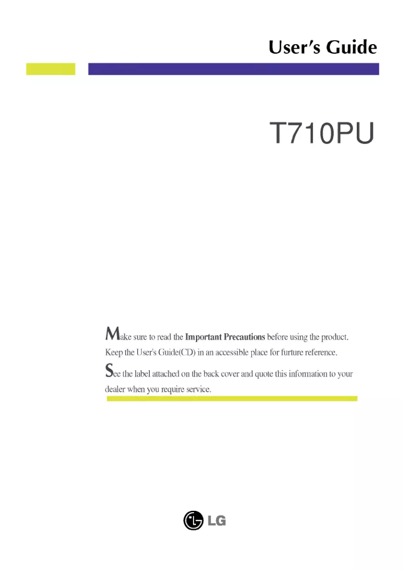 Page 1 de la notice Manuel utilisateur LG T710PU