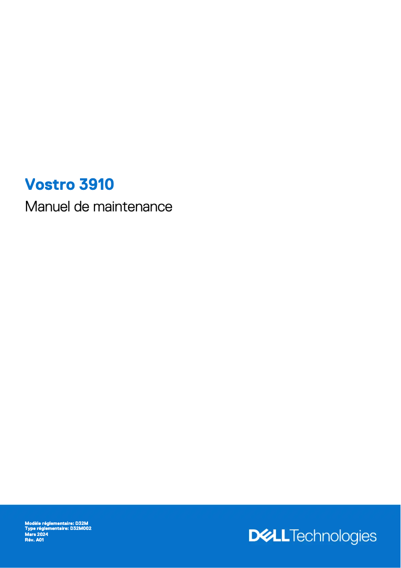 Image de la première page du manuel de l'appareil Vostro 3910