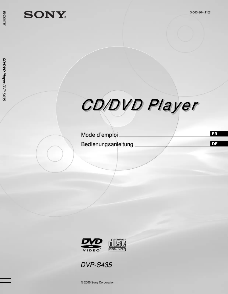 Page 1 de la notice Manuel utilisateur Sony DVP-S435