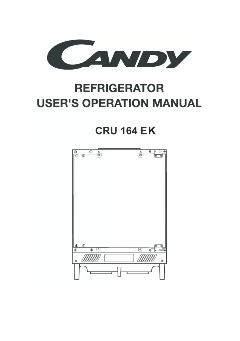 Page n°1 - Manuel utilisateur Candy CRU 164 EK