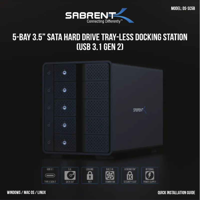 Page n°1 - Manuel utilisateur Sabrent DS-SC5B
