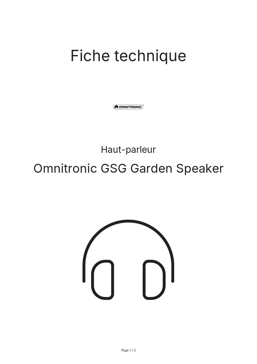 Image de la première page du manuel de l'appareil GSG Garden Speaker