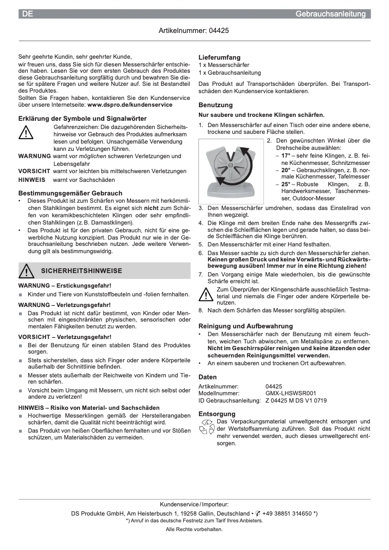 Page 1 de la notice Manuel utilisateur Gourmetmaxx 01662