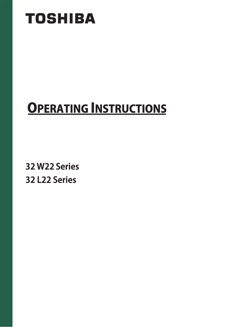 Page n°1 - Manuel utilisateur Toshiba 32W2263DA