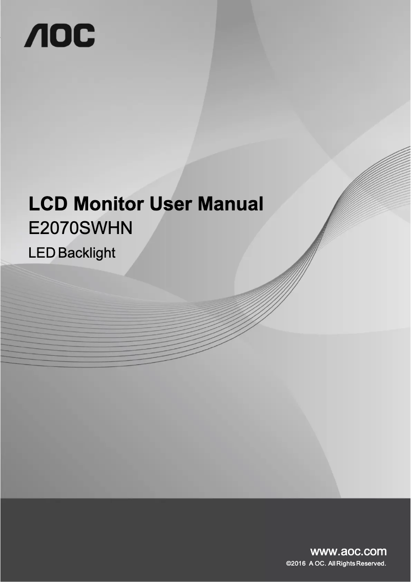 Page 1 de la notice Manuel utilisateur AOC Value-line E2070SWHN