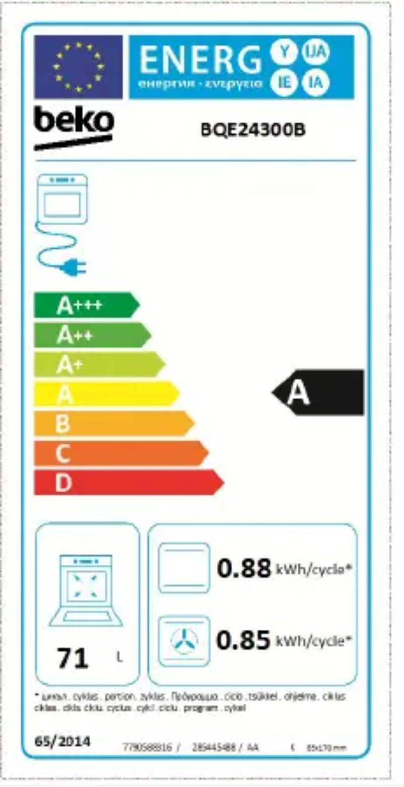 Page 1 de la notice Manuel utilisateur Beko BQE24300
