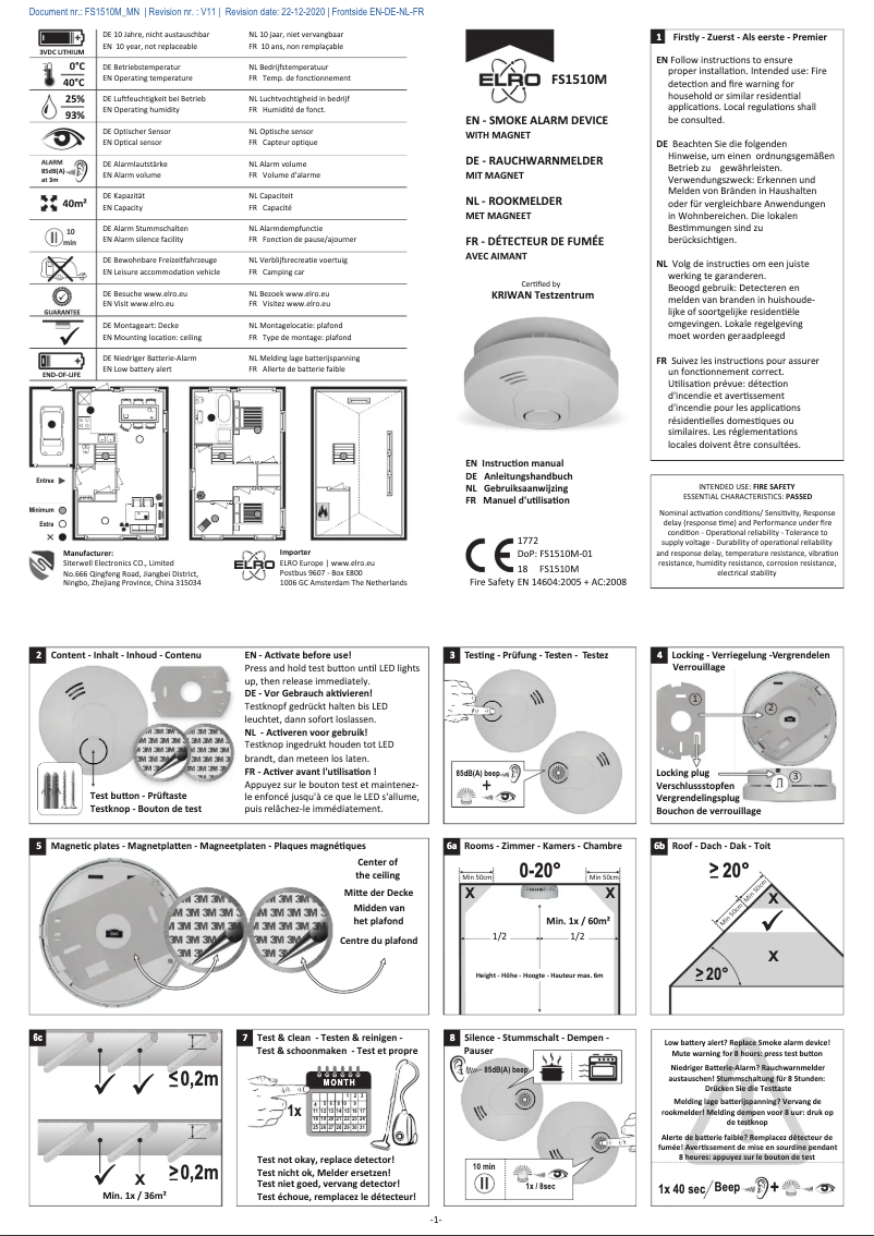 Página 1 del manual Manual de usuario Elro FS151061M