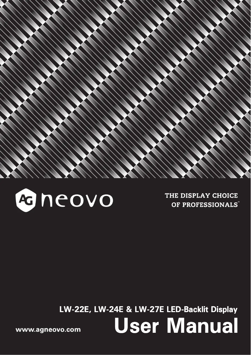 Page 1 de la notice Manuel utilisateur AG Neovo LW-27E