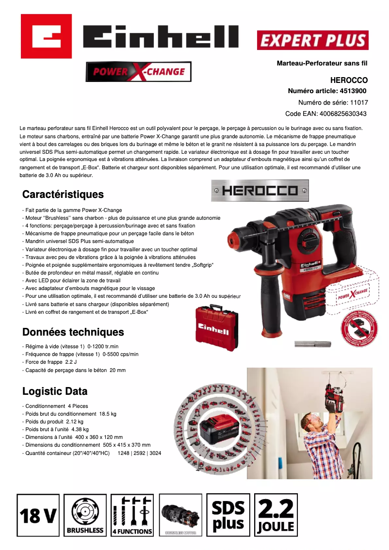 Image de la première page du manuel de l'appareil Herocco 18/20