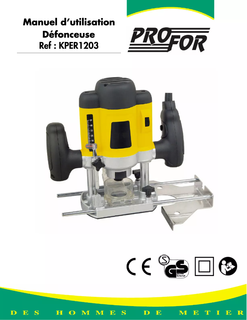Page n°1 - Manuel utilisateur Profor KPER1203