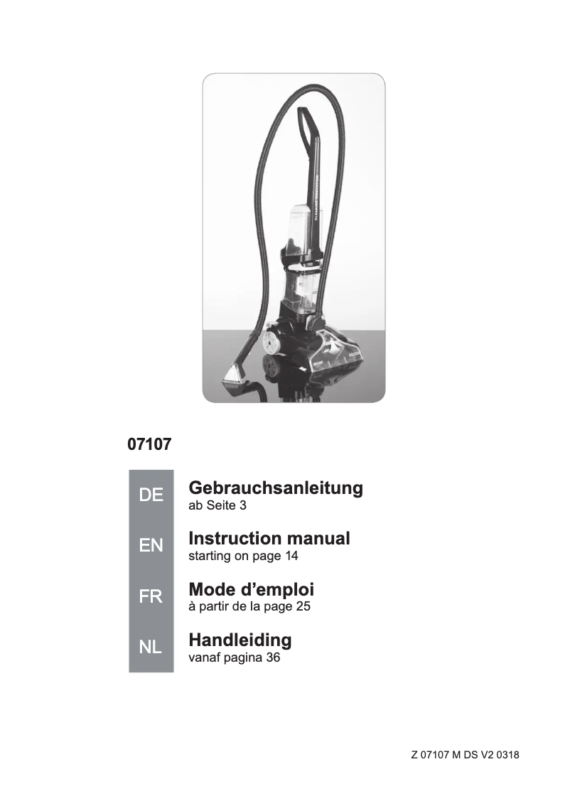 Page 1 de la notice Manuel utilisateur Cleanmaxx 07107
