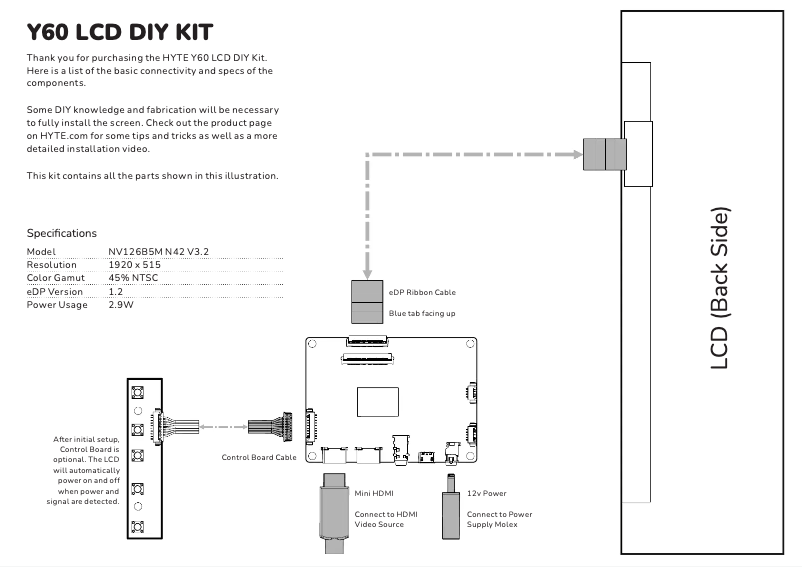 Image de la première page du manuel de l'appareil Y60 LCD DIY KIT