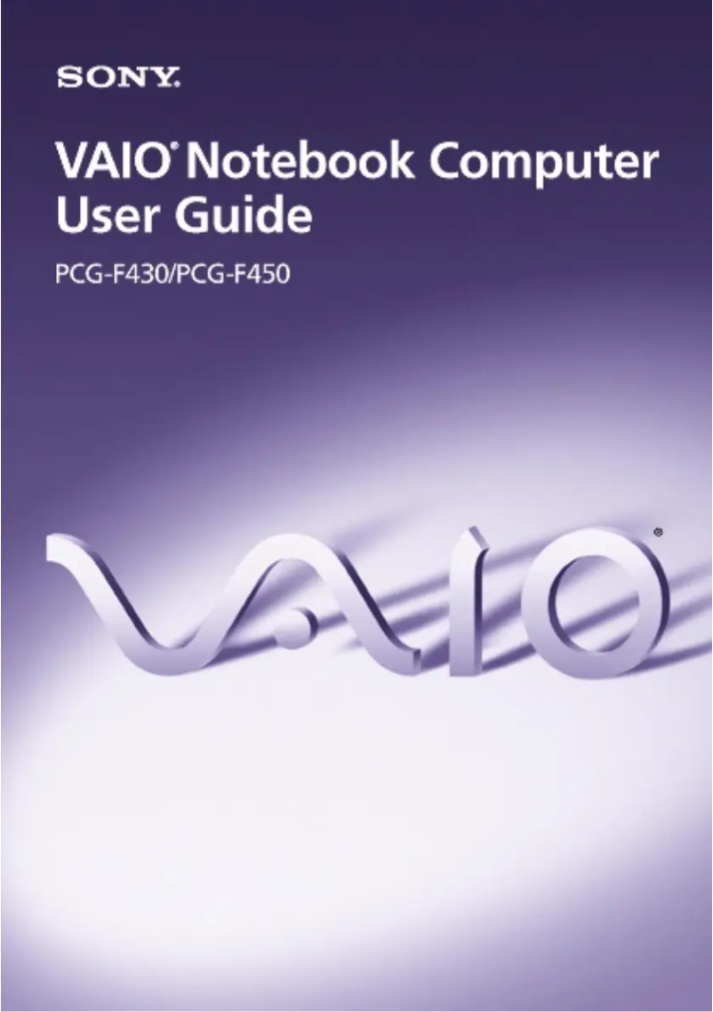 Image de la première page du manuel de l'appareil Vaio PCG-F450