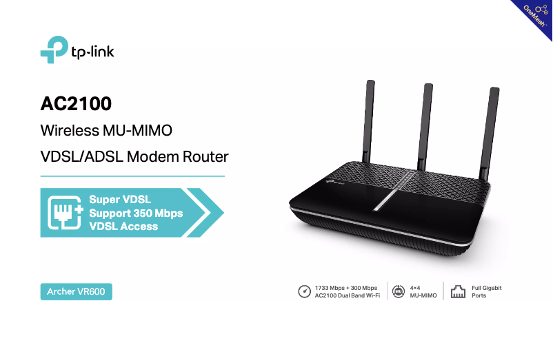 Page n°1 - Fiche technique TP-Link Archer VR600