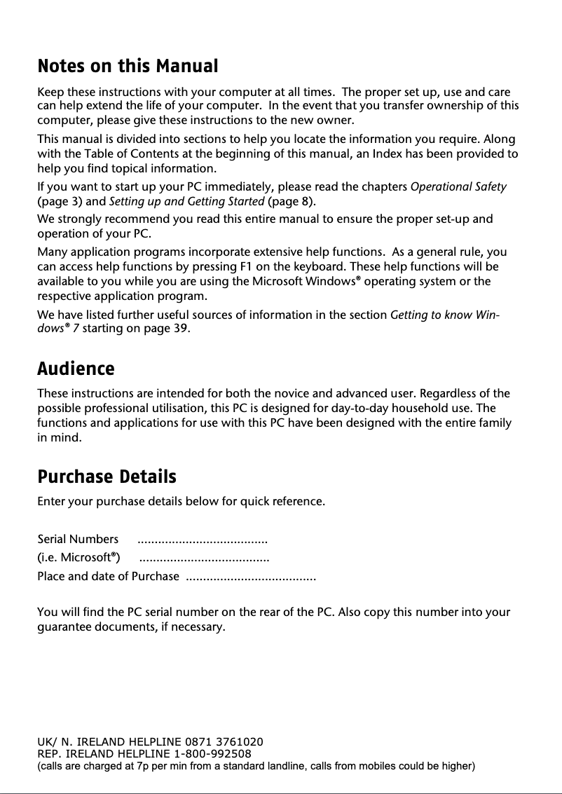 Page 1 de la notice Manuel utilisateur Medion Akoya X7330 D (MD 8339)