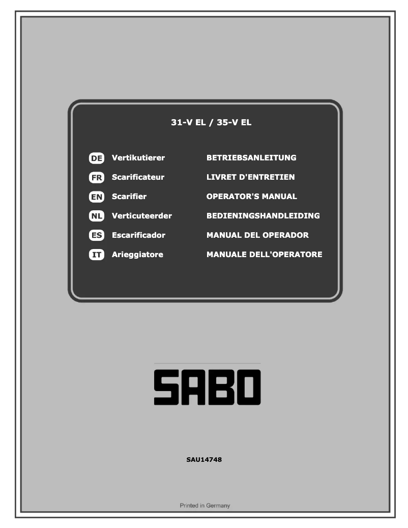 Page 1 de la notice Manuel utilisateur SABO 35-V EL