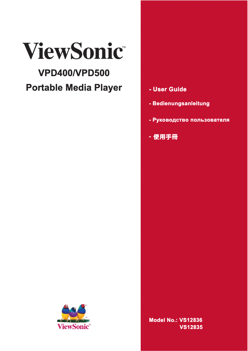 Page n°1 - Manuel utilisateur Viewsonic VPD500