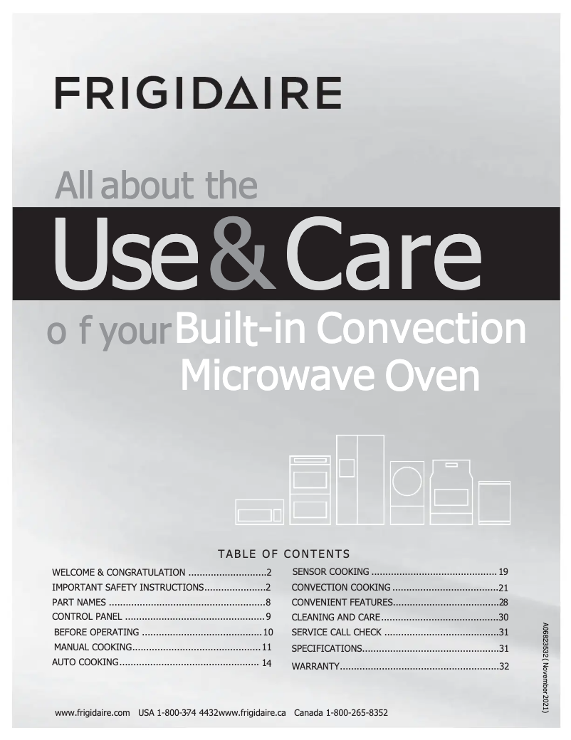 Page n°1 - Manuel d'utilisation et d'entretien Frigidaire PMBD3080AF