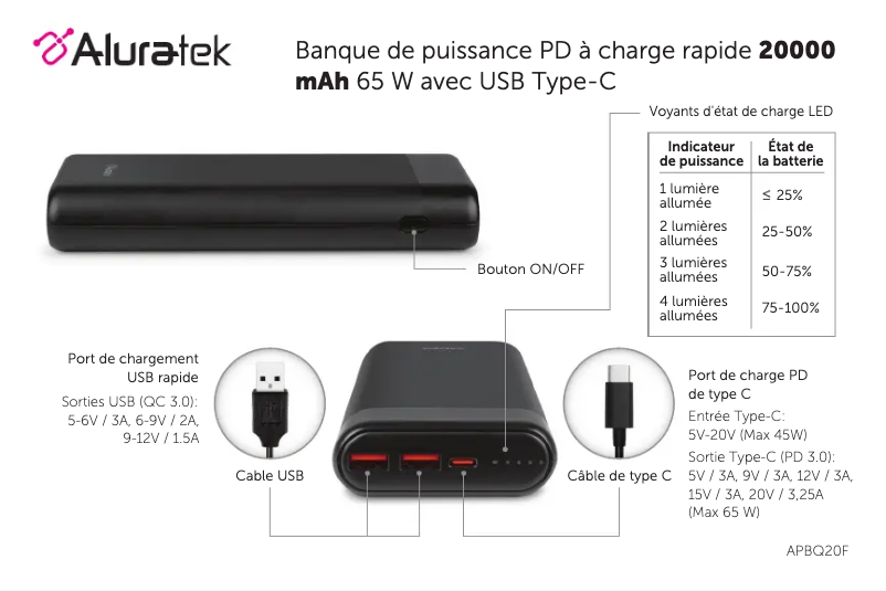 Image de la première page du manuel de l'appareil APBQ20F