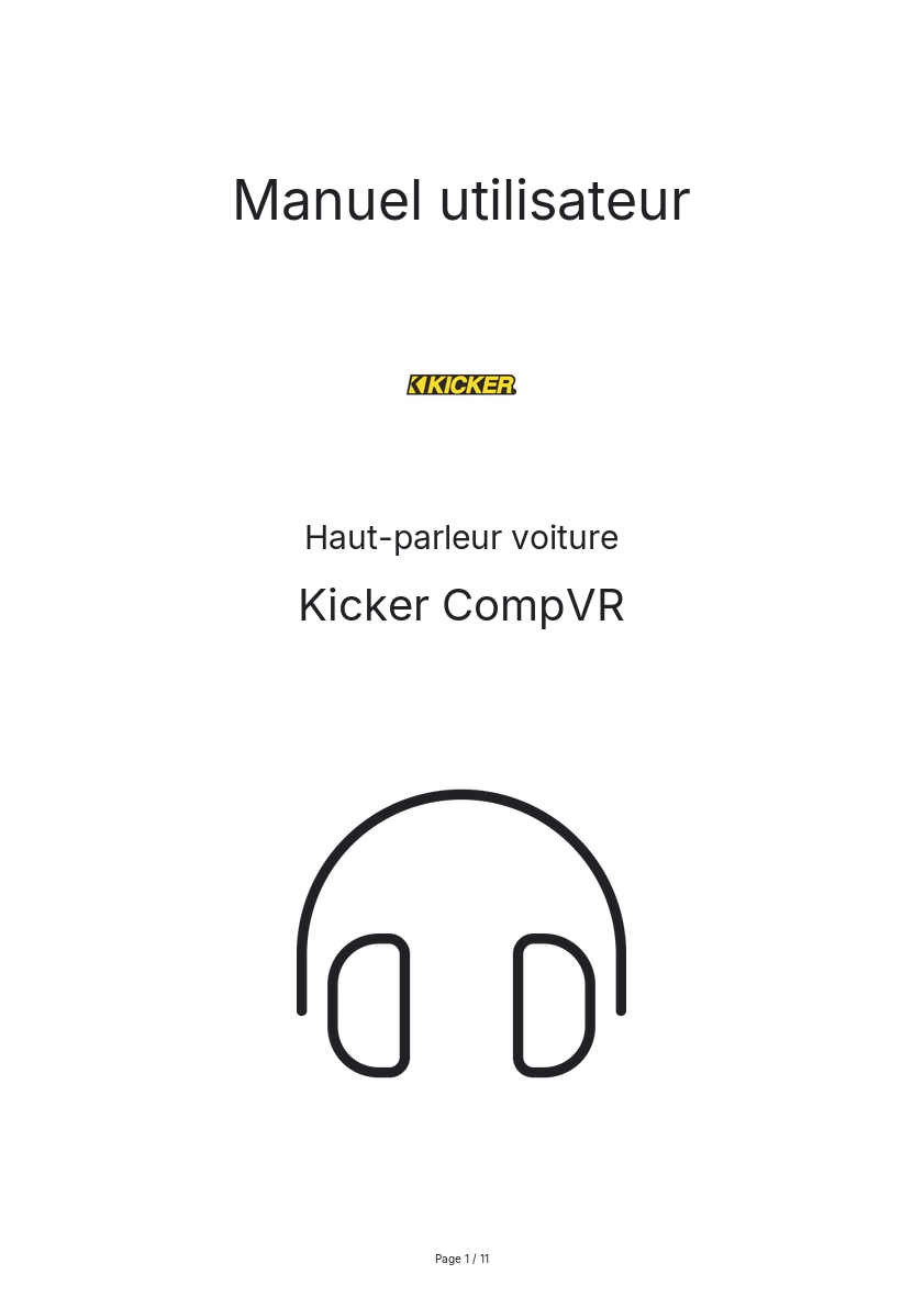 Image de la première page du manuel de l'appareil CompVR
