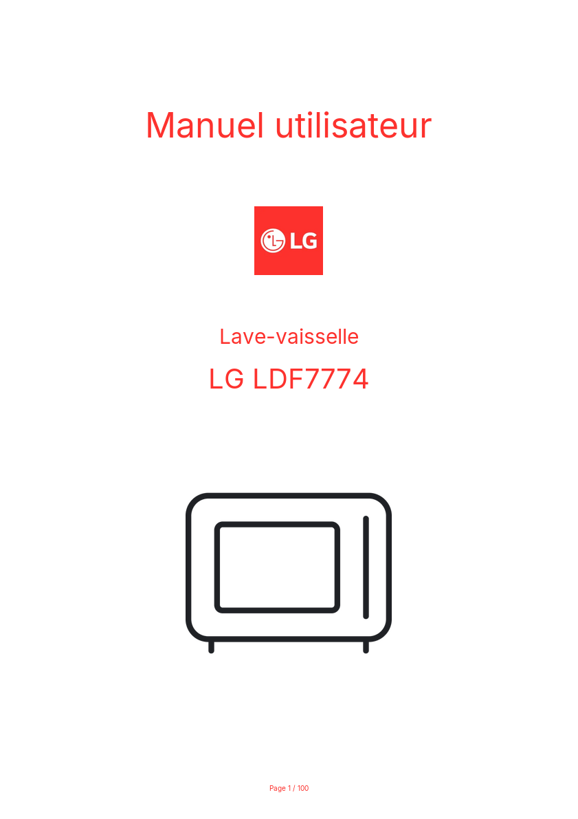 Page n°1 - Manuel utilisateur LG LDF7774