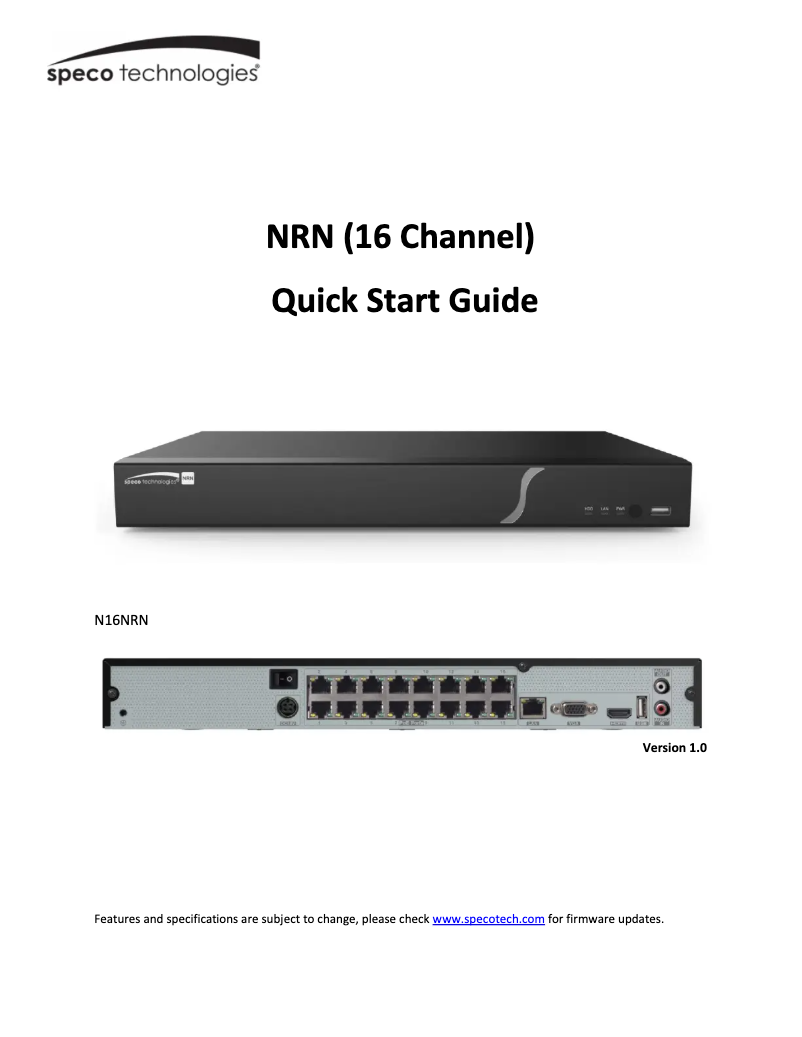 Image de la première page du manuel de l'appareil N16WNRN