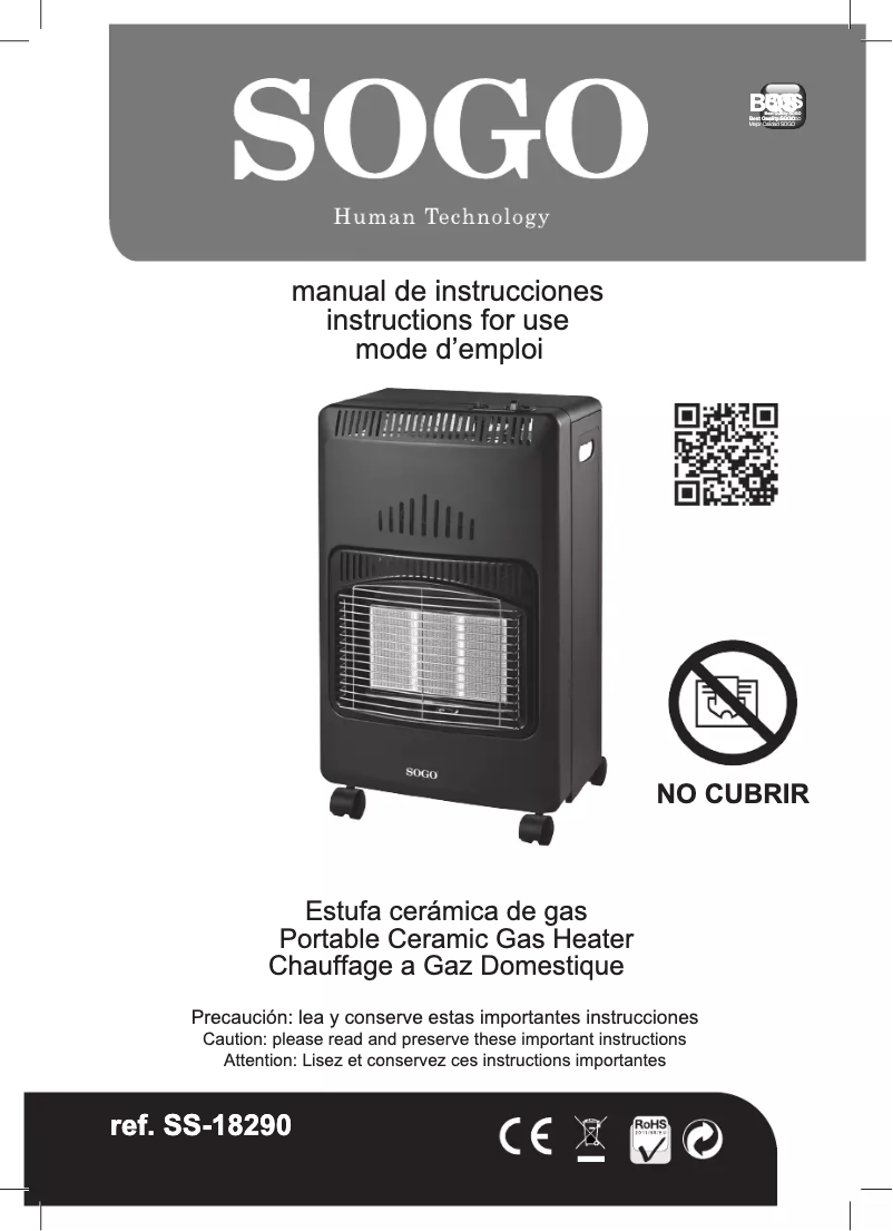 Page 1 de la notice Manuel utilisateur Sogo CAL-SS-18290