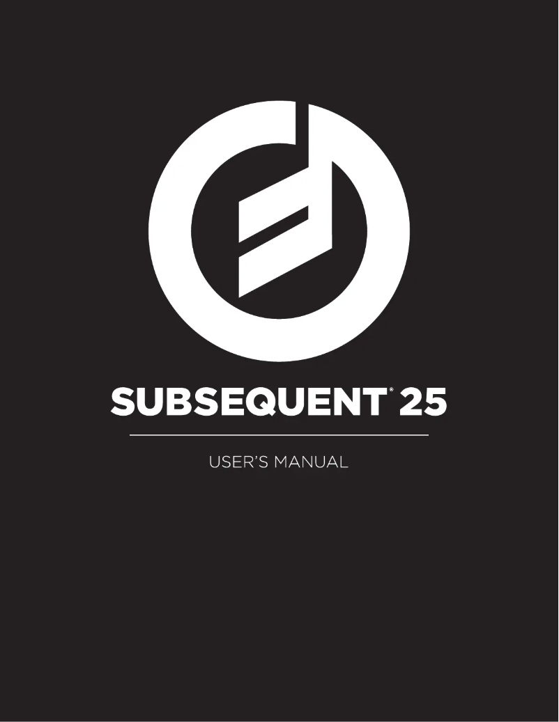 Page n°1 - Manuel utilisateur Moog Subsequent 25