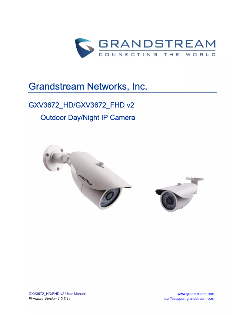 Página 1 del manual Manual de usuario Grandstream GXV3672