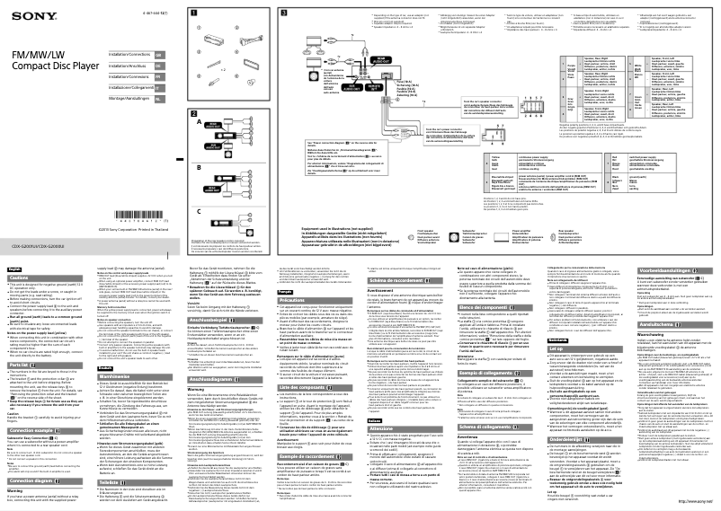 Image de la première page du manuel de l'appareil CDX-G2000UI
