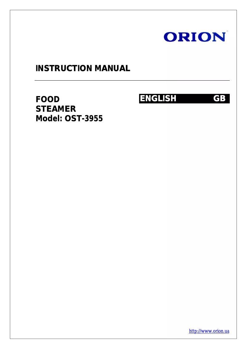 Página 1 del manual Manual de usuario Orion OST-3955
