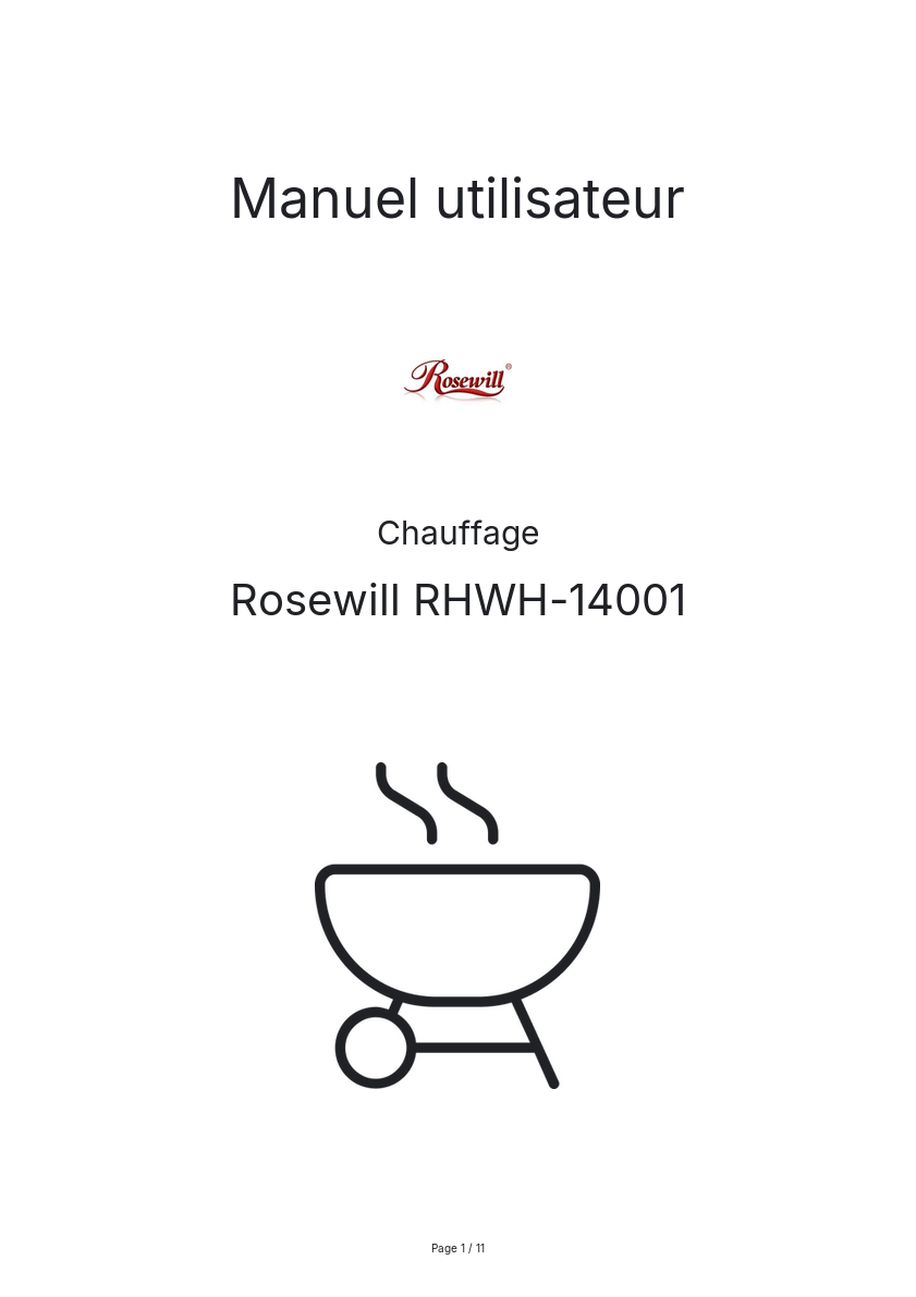 Page n°1 - Manuel utilisateur Rosewill RHWH-14001