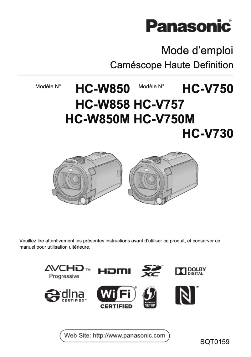 Imagen de la primera página del manual del dispositivo HC-W850EG