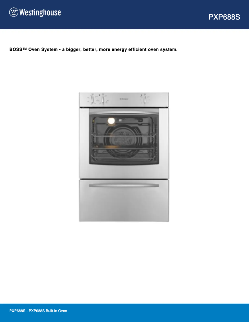 Page 1 de la notice Fiche technique Westinghouse PXP688S