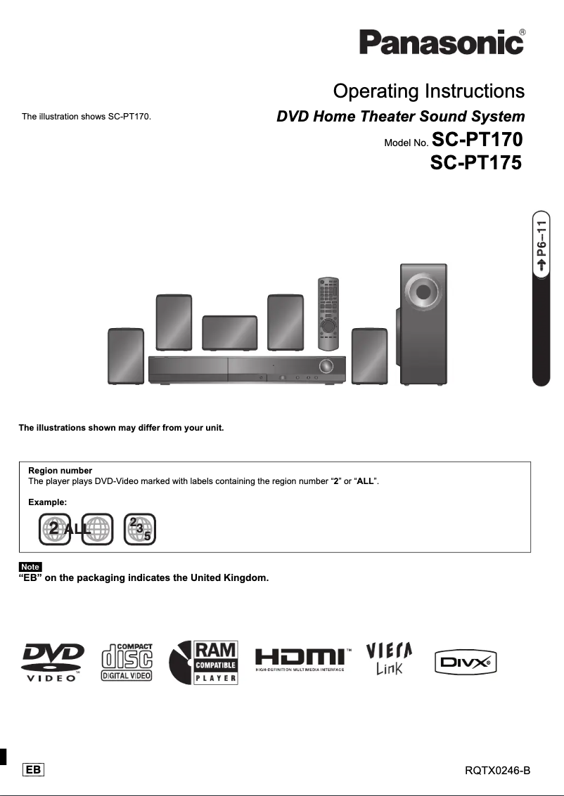 Image de la première page du manuel de l'appareil SC-PT175EE-K