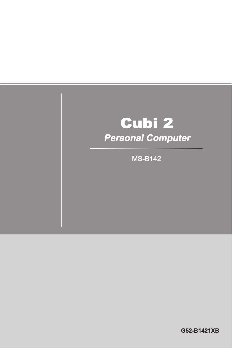 Page 1 de la notice Manuel utilisateur MSI Cubi 2 MS-B142