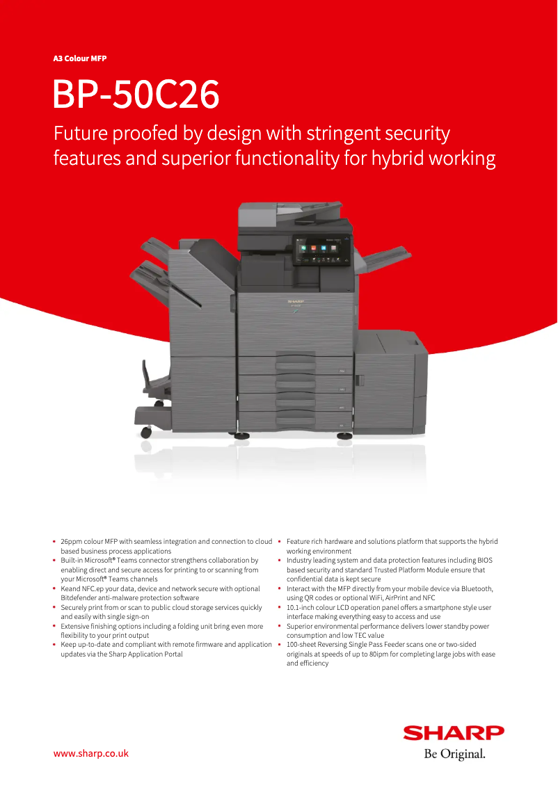 Page n°1 - Fiche technique Sharp BP-50C26