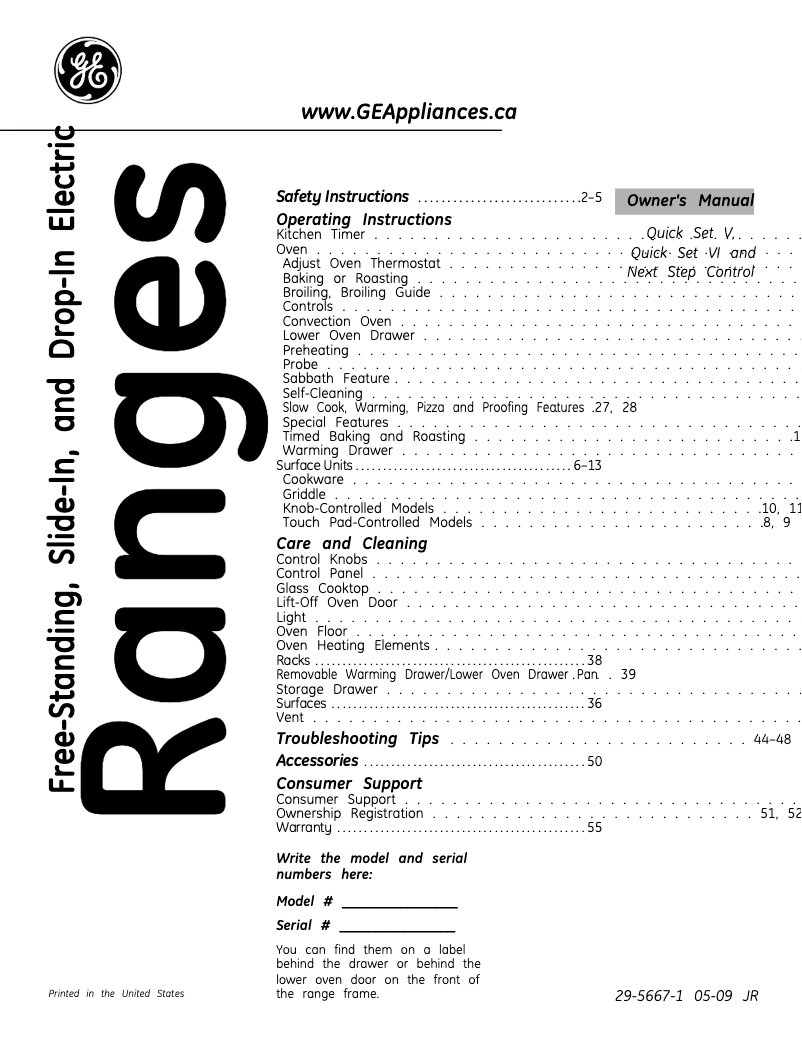 Página 1 del manual Manual de usuario GE PCB900SPSS