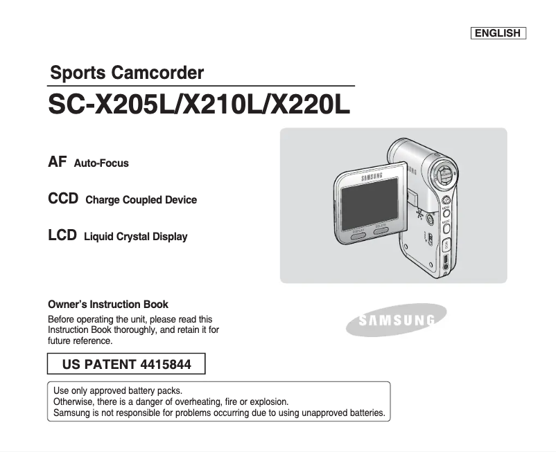 Image de la première page du manuel de l'appareil SC-X205L