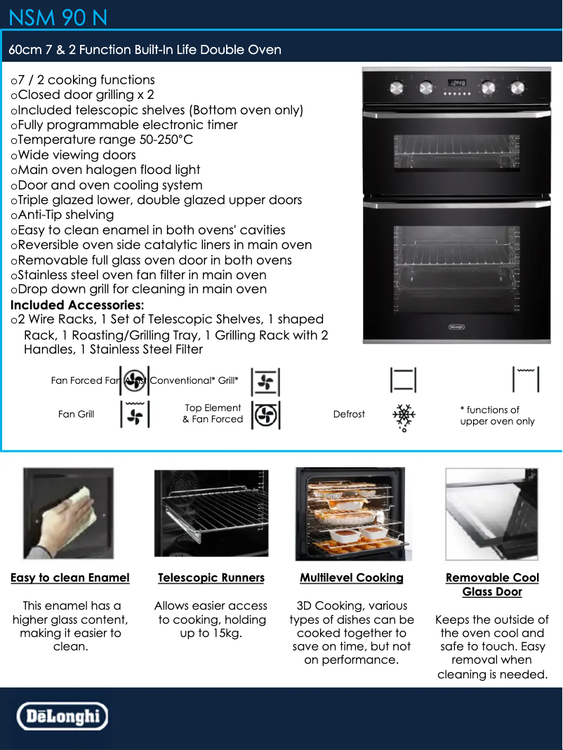 Page 1 de la notice Fiche technique DeLonghi NSM 7D N