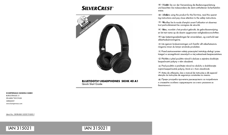 Page 1 de la notice Manuel utilisateur SilverCrest SKHK 40 A1