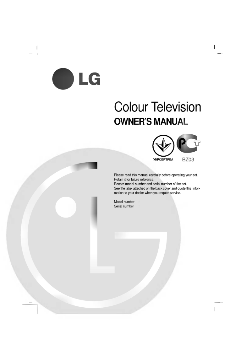 Page 1 de la notice Manuel utilisateur LG RT-21CA75M