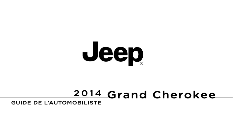 Page n°1 - Manuel utilisateur Jeep Grand Cherokee (2014)