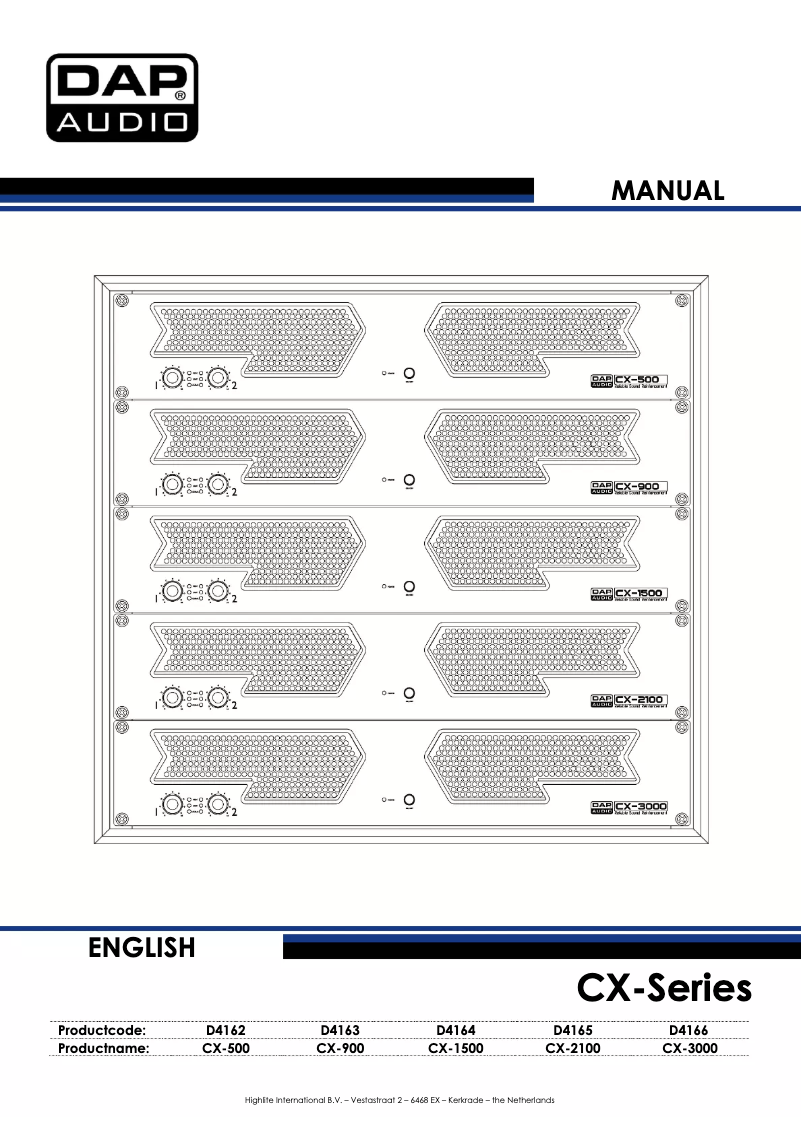 Page n°1 - Manuel utilisateur DAP-Audio CX-2100