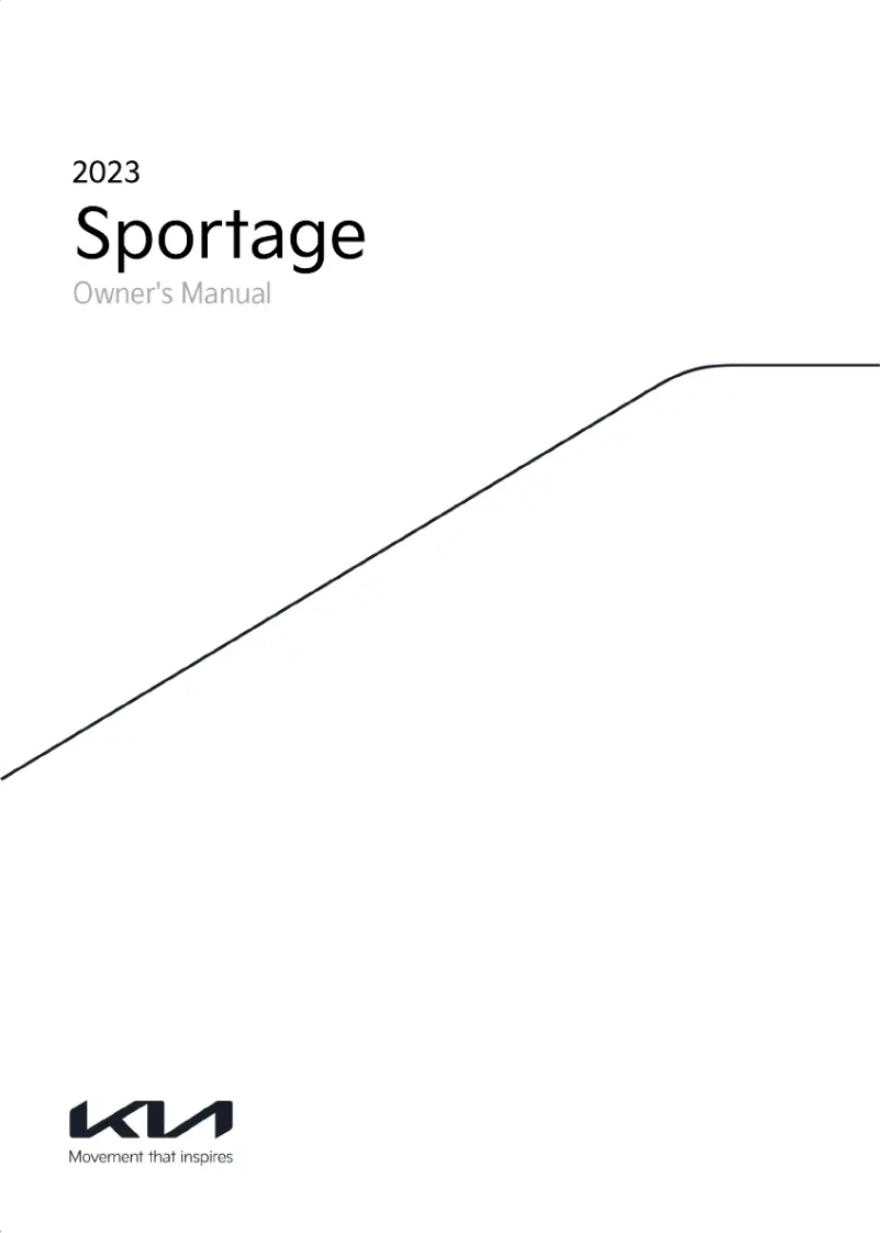 Image de la première page du manuel de l'appareil Sportage (2023)