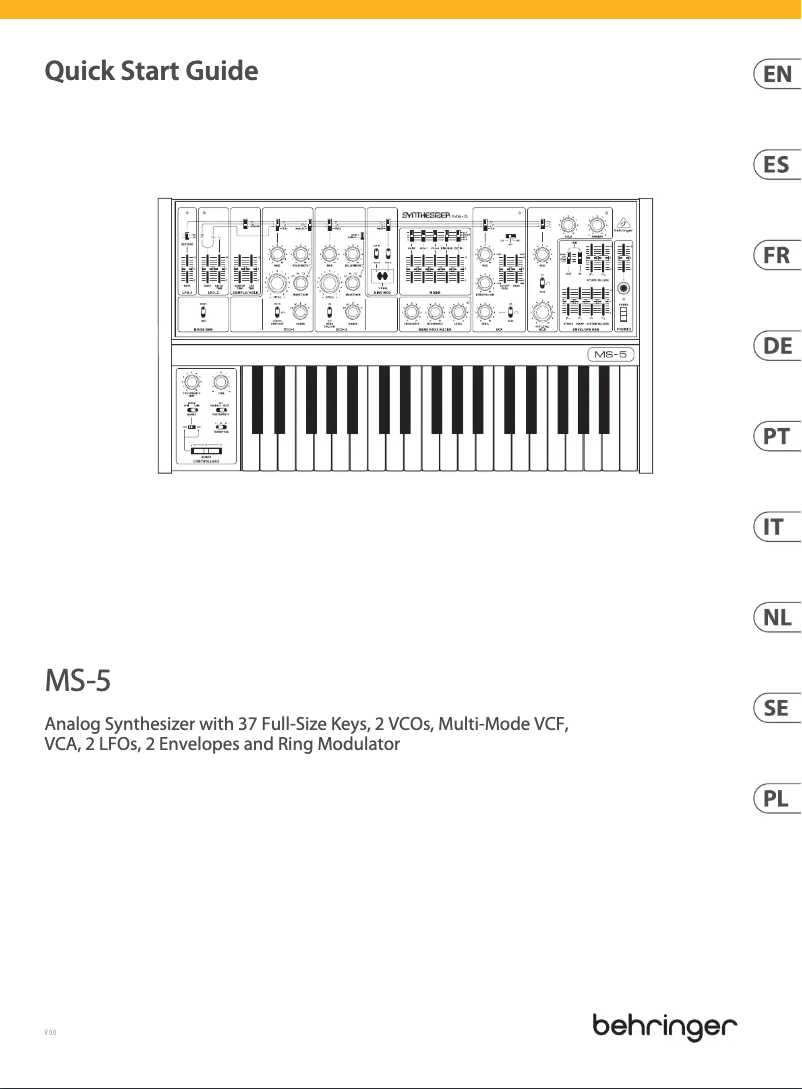 Page n°1 - Manuel utilisateur Behringer MS-5
